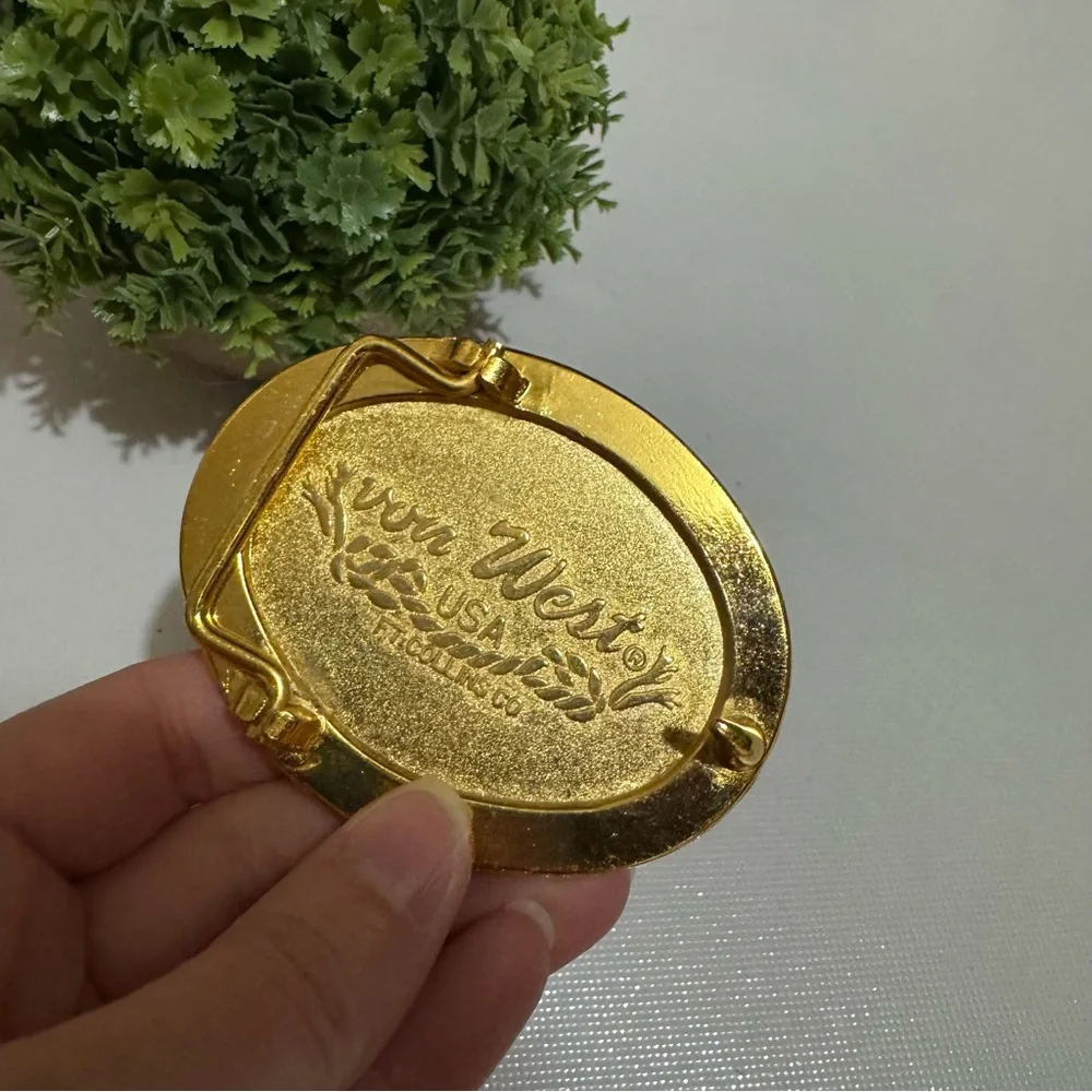 Von West USA‎ Vintage Gold Fishing Lure Belt Buckle Mens Fisherman Outdoor Hobby